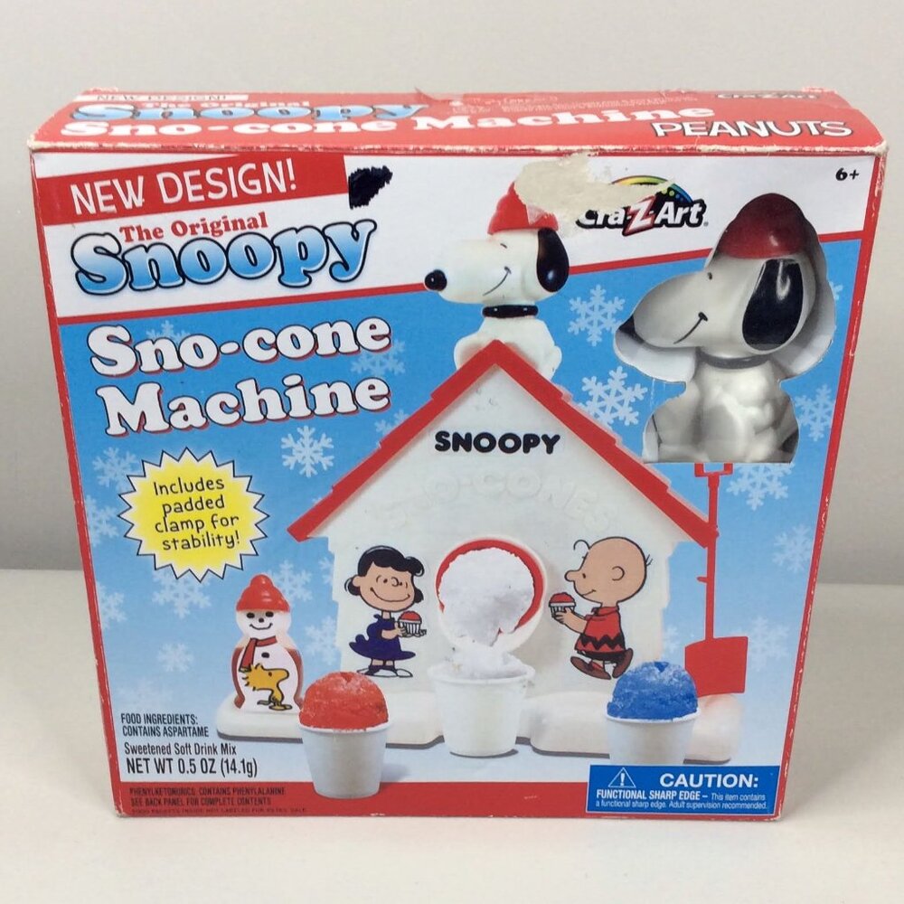 Original Snoopy Sno-Cone Machine Cra-Z-Art Crushed Ice Maker Peanuts